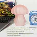 Mushroom Table Lamps Night Lights Cute Glass Nightstand Bedside Desk Lamps for Bedroom Living Study(Bulb Included) - Pink Stripes