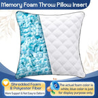 1 MIDDLE ONE Throw Pillows (Pack of 2, White), 18 x 18 Inches Decorative Pillow Insert for Couch, Sofa and Bed, Memory Foam Indoor Square Pillow Forms Stuffer