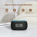 ANJANK Alarm Clock White Noise Sound Machine with Bluetooth Speaker, 21 Soothing Sounds, 7 Night Lights, 0-100% Dimmer/Sleep Timer/Volume Control, Small Design for Kids Adults Sleeping,Bedroom (Black)
