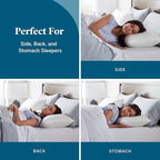 LUCID Premium Shredded Memory Foam Pillow, King Size, 2 Pack – Moldable Loft, Rayon from Bamboo Cover – Down Alternative – CertiPUR Certified