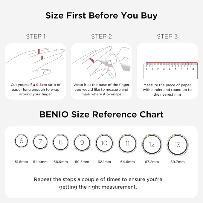 BENIO Gen 2 Smart Ring for Women & Men, Heart Rate,Fitness Tracker with Sleep，Step/Sleep/Blood Oxygen/Heart Rate Tracker, 5ATM Waterproof for iOS and Android,No Subscription, Xmas Gifts,Sliver 7