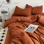 Luxlovery Burnt Orange Comforter Set King Rust Bedding Comforter Set Caramel Caramel Blanket Quilts 3 Piece Cinnamon Color Bedding Set for Women Men King Bed