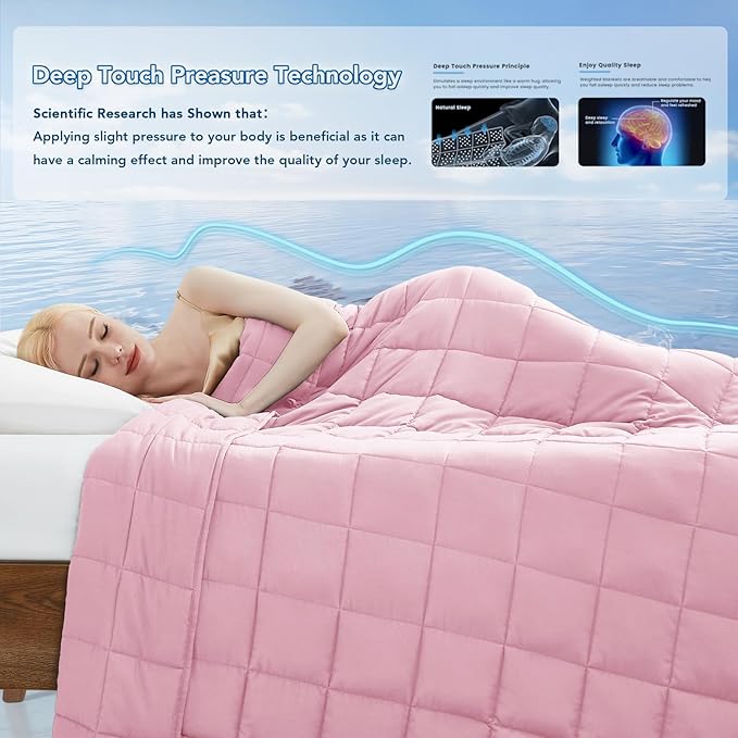Topcee Weighted Blanket for Adults (25 lbs, 60" x 80") Queen Size Soft Cooling Heavy Blanket Sleeping, Apply to 240-260 lbs Body, Thick Breathable Blanket with Glass Bead, Easy Care
