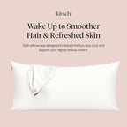 Kitsch Satin Pillowcase with Zipper for Hair & Skin - Softer Than Silk Pillow Cases, Smooth Cooling Satin Pillow Case, Wrinkle-Free, Machine Washable - King Size Satin Pillow Case (19x36) - Ivory