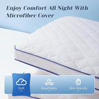 Shredded Memory Foam Pillows Queen Size Set of 2, Soft Bed Pillow for Side and Back Sleepers, Medium Firm Pillows 2 Pack with Gusset(20"x30")