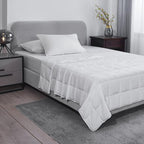 L'AGRATY Weighted Blanket - 48"x72" 15lbs Cooling Breathable Heavy Blanket Microfiber Material with Glass Beads for Adult All-Season Summer Fall Winter Soft Thick Comfort