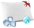 Cooling Pillows for Sleeping 1 Pack, Standard Size Adjustable Shredded Memory Foam Pillows, Firm Bed Pillows for Side, Back, Stomach, Hot Sleepers, Cold Single Pillow for College Dorm Room