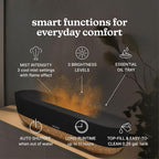 Homedics Fireside Ultrasonic Humidifier, Medium Sized Rooms, Visible Flame-Effect Cool Mist, 0.26-Gal Top-Fill Tank, Dry Air Relief at Home, Breathe & Sleep Better, Aromatherapy