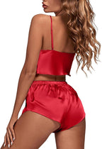 OPOIPIN Women's 3 Piece Pajama Set Sexy Cami Top and Shorts with Robe Sleepwear Loungewear Set