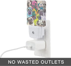 Dog Night Light,Colorful Pugs Dogs Night Lights Plug into Wall with Dusk to Dawn Light Sensors 0.5W Dim Lamp for Bedroom