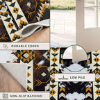 Country Long Hallway Cow Print Rug,2x7ft,Faux Cowhide Animal Print Southwestern Runner Rug,Western Aztec Tribal Decor Rustic Runner Rugs, Non-Slip Washable Floor Mat for Kitchen Bedroom