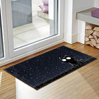 Cat Area Rug 2x3 ft Entry Rug Washable Boho Rugs Non Slip Low Pile Floral Door Mat Small Carpet for Bedroom, Bedside, Kids Room, Office, Dining Room