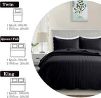 IR Imperial Rooms 8 Pack California King Quilt Bedding Set (118"x106") - Bulk Wholesale for Hotels, Guest Bedroom & Airbnbs - Lightweight Microfiber Reversible Embossed Quilts Bedspread (Black)