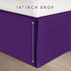 Elegant Comfort 8-Piece Pinch Pleated Comforter Set - All Season Complete Bed in a Bag, Includes 4pc Smart Sheet Set, Bed Skirt, Comforter, Matching Pillowcases and Shams, Full/Queen, Purple