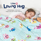 Kivik Weighted Blanket 5lbs, Green Shark Heavy Blanket Throw, Small Weighted Cooling Blankets 5 Pounds, Cute Blanket for All-Season, 36x48 Inches Green