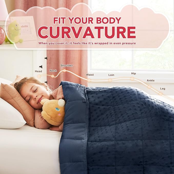 CuteKing Weighted Blanket - Weighted Blanket with Premium Glass Beads - Heavy Blanket Crystal Velvet for Comfort Sleep - Thick Blanket All Season (3lbs, 20"x30", Blue Bubble)