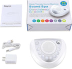 Raynic White Noise Machine, Battery Powered Sound Machine, Portable Sleep Machine with 24 Natural Soothing Sounds, Timer, USB Port, Headphone Jack for Baby, Kids, Adults, Travel, Office, Home (Silver)