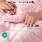 Topblan Sherpa Fleece Weighted Blanket 12lbs, Uniformed Color with Fuzzy Fleece and Shaggy Sherpa to Help with Better Sleep, 48x72 inches, Pink