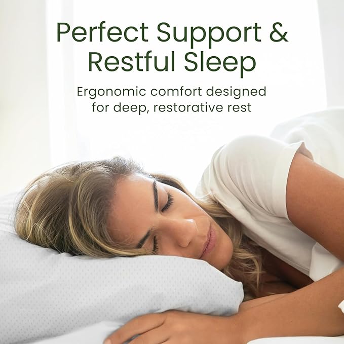 Shredded Memory Foam Pillow Queen Size - Cooling Bed Pillow for Sleeping for Stomach, Back and Body - 1 Pack Queen Soft Comfy Cool Memory Pillows for Side Sleeper