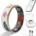 Smart Ring for Women,Fitness Tracker with Heart Rate,Blood Oxygen,Menstrual Cycle,Sleep Monitoring,Step Counting,IP68 Waterproof for iOS and Android,No Subscription Fee (9#)
