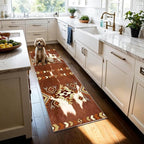 Cowhide Rugs for Kitchen,2x6ft,Cow Print Runner Rug for Hallway,Southwestern Decor Tribal Rug,Aztec Decor Western Rugs,Soft, Non-Slip, and Machine Washable Rustic Farmhouse Runner Carpet