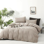 Cottonight Beige Khaki Comforter Set Twin Light Khaki Bedding Comforter Set Light Champagne Solid Blanket Quilts Modern Soft Breathable Light Cream Taupe 3 Piece Bedding Set for Twin Bed