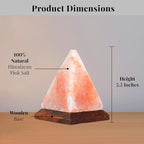 POHS Himalayan USB Mini Salt Lamp, 7 Color Changing LED Bulb, Hand Crafted Crystal Rock Salt Night Light for Home Decor, Desk, and Gift | Premium Quality Wood Base and USB Cable (Pyramid)