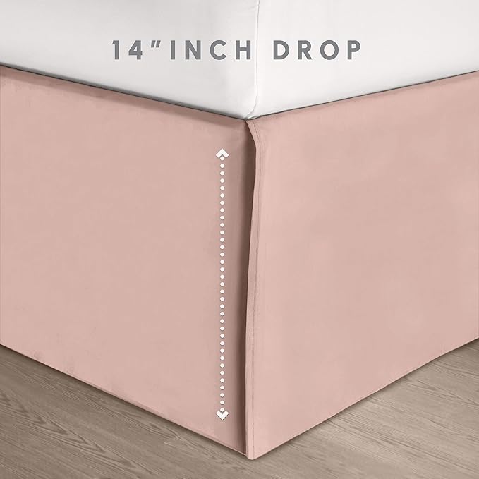 Elegant Comfort 8-Piece Pinch Pleated Comforter Set - All Season Complete Bed in a Bag, Includes 4pc Smart Sheet Set, Bed Skirt, Comforter, Matching Pillowcases and Shams, Twin/Twin XL, Blush Pink