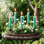 12-Pack Mint Green Taper Candles, 10 Inch Unscented Dripless Candlesticks, Long-Lasting Burn Time of 7-8 Hours, Perfect for Home Décor, Spring and St. Patrick's Day