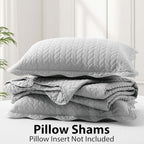 IR Imperial Rooms Twin Quilt Bedding Set Size (68” x 86”) + 1 Pillow Shams (20” x 26” + 2”) - 2 Pcs All Season Lightweight Reversible Microfiber Coverlet Embossed Quilt Bedspread (Silver)