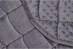 TONGDADA Weighted Lap Blanket 7lbs for Adult,Perfect for Relaxation, Lounging, Napping, Sleeping & Travel,Luxury Minky Weighted Body Blanket,Weighted Throw Blanket-Dark Grey Minky Dot, 29" x 24"