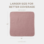 Comfy Cubs Muslin Baby Blanket - Soft, Lightweight, 6-Layer Cotton Swaddle Blankets for Newborns, Infants & Toddlers - 40" x 40" Large, Breathable & Versatile for Sleeping & Tummy Time - Mauve