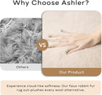 Ashler HOME DECO Ultra Soft Faux Rabbit Fur Chair Couch Cover Area Rug for Bedroom Floor Sofa Living Room Black 2 x 6 Feet