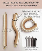 Grande Heatless Curls Overnight Rods No Heat Hair Curlers to Sleep Jumbo Foam Large Hair Rollers for Long Short Hair Heatless Curling Rod Set with Satin Wrap for Sleeping Black