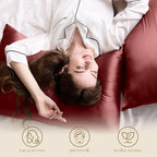 ZIMASILK 100% Pure Mulberry Silk Pillowcase for Hair and Skin Health,Soft and Smooth,Both Sides Premium Grade 6A Silk,600 Thread Count,with Hidden Zipper,1pc (Queen 20''x30'',Burgundy)