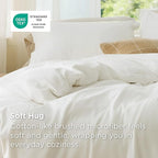 Bedsure Duvet Cover Queen Size - Soft Double Brushed Bedding Set for Kids & Adults, Zipper Closure, 3 Pieces, Includes 1 Duvet Cover (90"x90") & 2 Pillow Shams, NO Comforter, Cream White