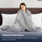 CuteKing Weighted Blanket for Adults: Weighted Blanket with Premium Glass Beads - Breathable Heavy Blanket for Comfort Sleep - Thick Blanket for Adult All Season (20lbs, 48"x72", Light Grey)