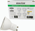 Qualilux MR16 GU10 Dusk to Dawn Light Bulbs, Warm White 3000K, 50W Equivalent, 500LM, Auto On/Off Light Sensor Bulb, Non-dimmable, LED 6W 4 Pack, HQ-H044