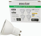 Qualilux MR16 GU10 Dusk to Dawn Light Bulbs, Warm White 3000K, 50W Equivalent, 500LM, Auto On/Off Light Sensor Bulb, Non-dimmable, LED 6W 4 Pack, HQ-H044