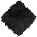 12inch Square Small Faux Fur Sheepskin Cushion Soft Plush Area Rug,Photo Background for Small Product Desktop Photography,Display and Decor,Jewelry,Nail Art,Locker Accessories (Black)