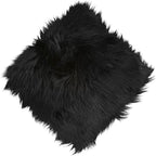 12inch Square Small Faux Fur Sheepskin Cushion Soft Plush Area Rug,Photo Background for Small Product Desktop Photography,Display and Decor,Jewelry,Nail Art,Locker Accessories (Black)