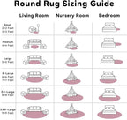 OLANLY Blush Round Rugs for Bedroom - Machine Washable, 4 ft Circle Area Rugs for Living Room, Soft and Fluffy Shaggy Carpet for Teen Girls and Boys, Nursery Rooms, Dorms, Home Decor Aesthetic