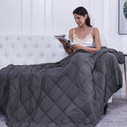 Weighted Blanket King Size (Dark Grey,80''x87'' - 25 lbs) Cooling Breathable Heavy Blanket Microfiber Material with Glass Beads for Adult All-Season Summer Fall Winter Soft Thick