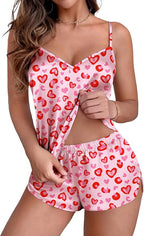 Ekouaer Silk Pajamas Set for Women Satin Camisole Sleepwear Lingerie V-Neck Cami Top and Shorts Pjs
