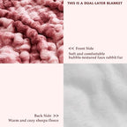 60x80 Inches Ultra-Soft Fuzzy Faux Fur Plush Twin Size Blanket - Thick, Warm Sherpa for Couch, Sofa, Bedroom, Camping - Decorative Blanket for Cozy Warmth, Bubble Dusty Rose Tie Dye