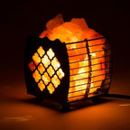 Himalayan Pink Salt Lamp Basket & Dimmer Cord Bulb