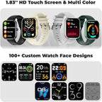 Smart Watch for Men Women, 1.83" HD Touchscreen Fitness Watch with Bluetooth Call & Message Notifications, 110+ Sport Modes, 24/7 Heart Rate/Sleep Monitor, IP68 Waterproof Fitness Tracker, Silver Gray