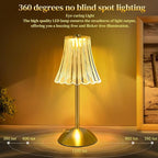 Cordless Table Lamps for Bedroom,Gold Cordless Battery Operated Table Lamp Rechargeable Decorative Bedside Dimmable Nightstand Lamp Small Touch Crystal Table Lamp,3 Color LED Lamp 2600mAh (Vintage)