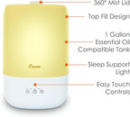 Crane Ultra-Quiet 3-in-1 Humidifier for Baby with Essential Oil Tray, 7-Color Sleep Light, 1 Gallon Top-Fill Tank, Ideal for Bedroom