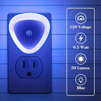 KINUR LED Nightlights Plug into Wall, 0.5W Dusk to Dawn Sensor Automatic On and Off Night Light, Led Night Lamp for Kids, Nursery, Bedroom,Hallway, Stairs, Kitchen,Blue,6 Pack